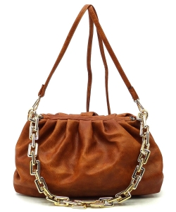 Fashion Chain Crossbody Bag Satchel LHU419 BROWN